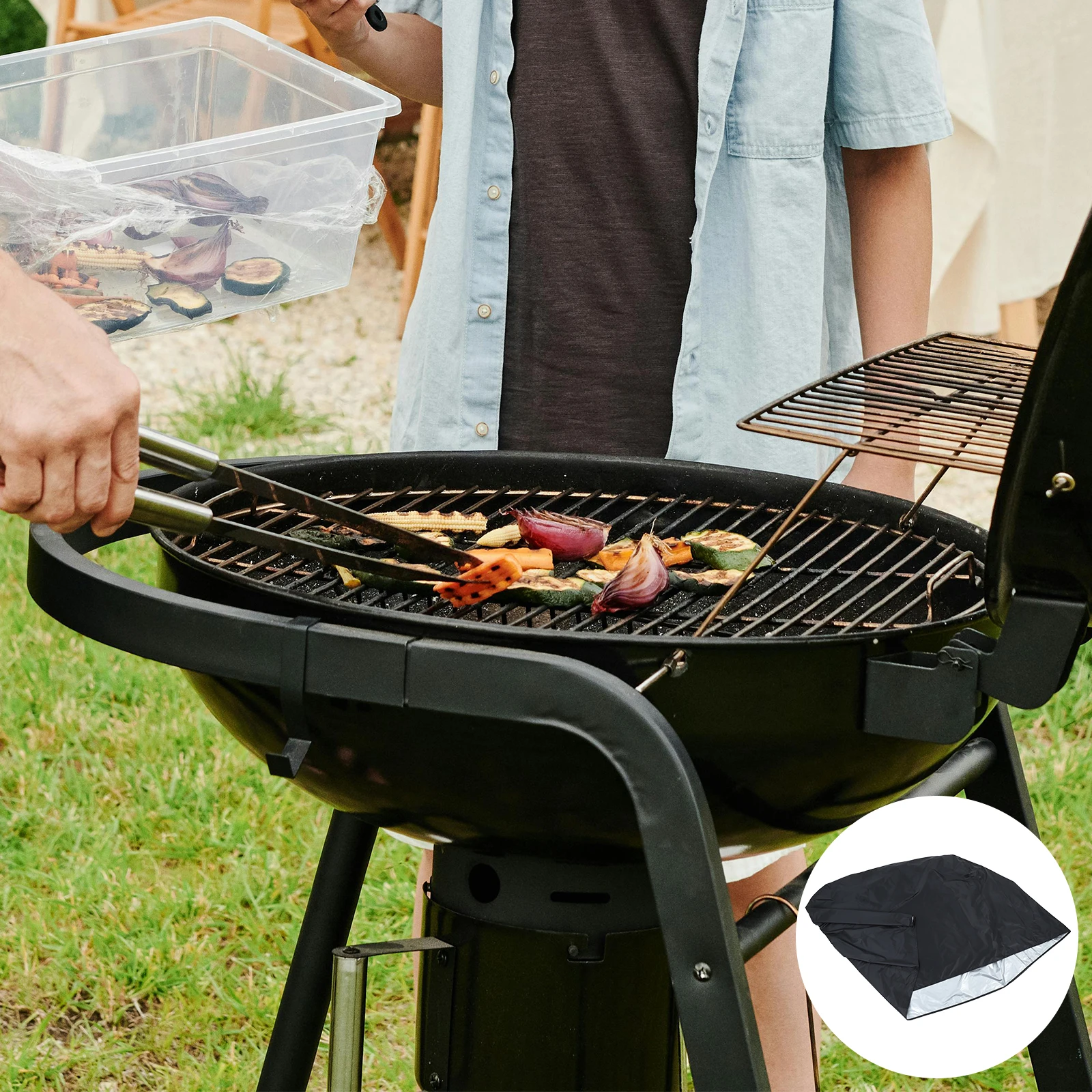 

Portable Grill Cover Outdoor BBQ Waterproof Accessories Heavy Duty Covers Black Weatherproof Barbecue Protector Rain Dad