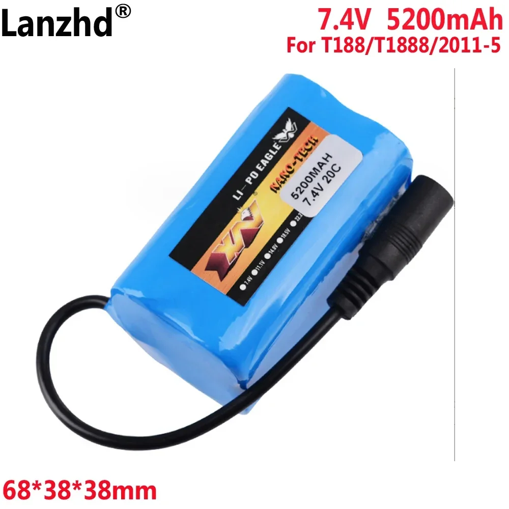 

18650 7.4V 5200mAh lithium battery pack FPV For T188/T1888/2011-5 Fishing boat remote control boat battery