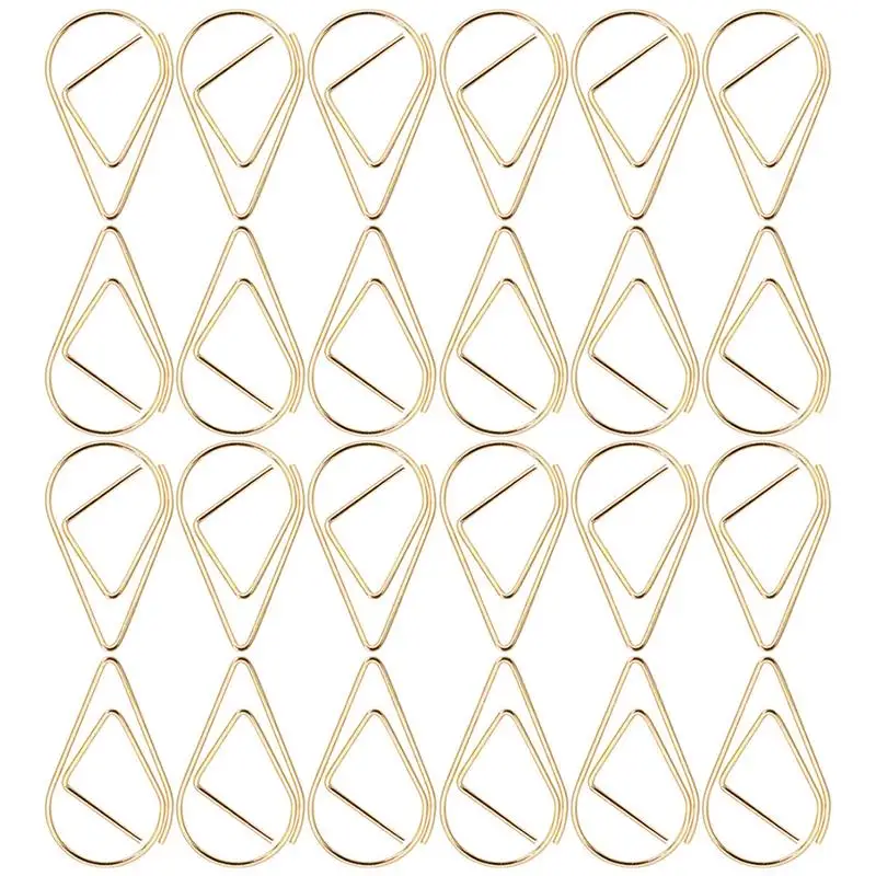 100pcs Office Paperclips Paper Clips Drop Shaped File Paper Clips Document Paper Clips Wedding Invitation Paper Clip Clips