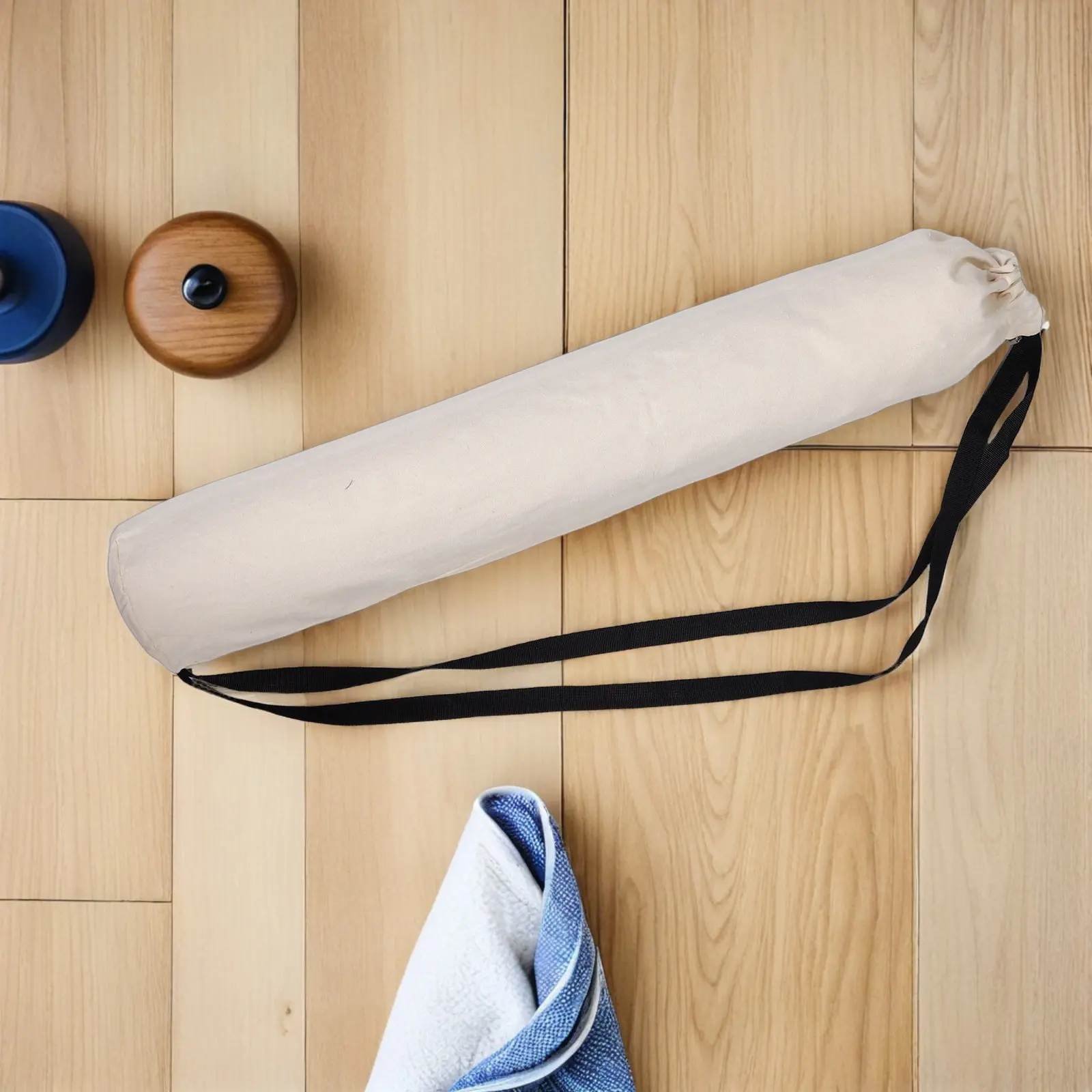 

Yoga Bag Extended Cylindrical Shape Large Capacity Drawstring Yoga Mat Storage Carrier Tote Workout Exercise Mat Organizer