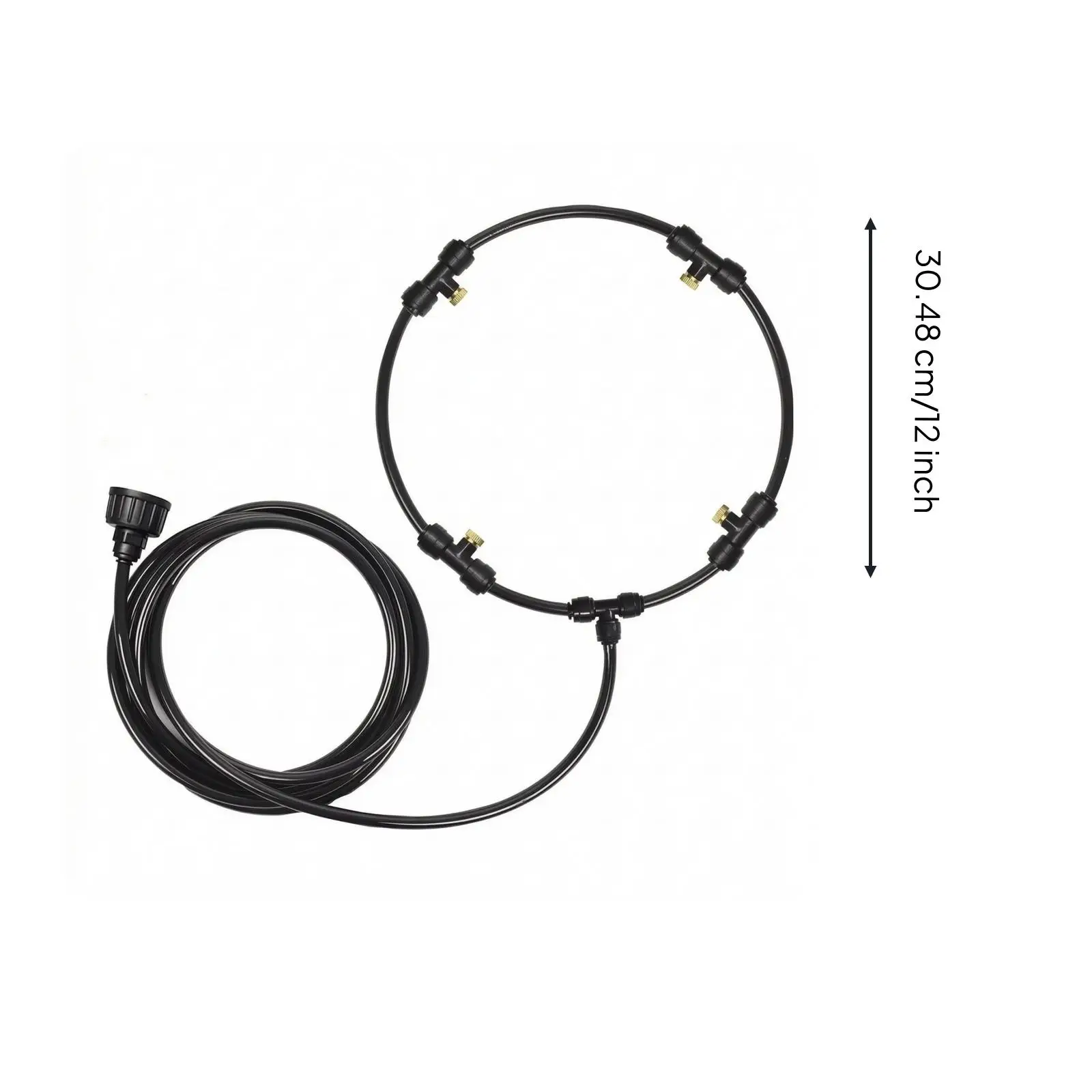 Patio Cooling Mist Sprayer for Fan Grille with Plastic Copper Nozzles Garden Hose Link Misting System for Summer Outdoor Use