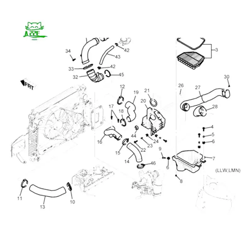 

A22E-Car Air Intake Hose For Holden CG Captiva 2.0 Turbo Diesel 96628983