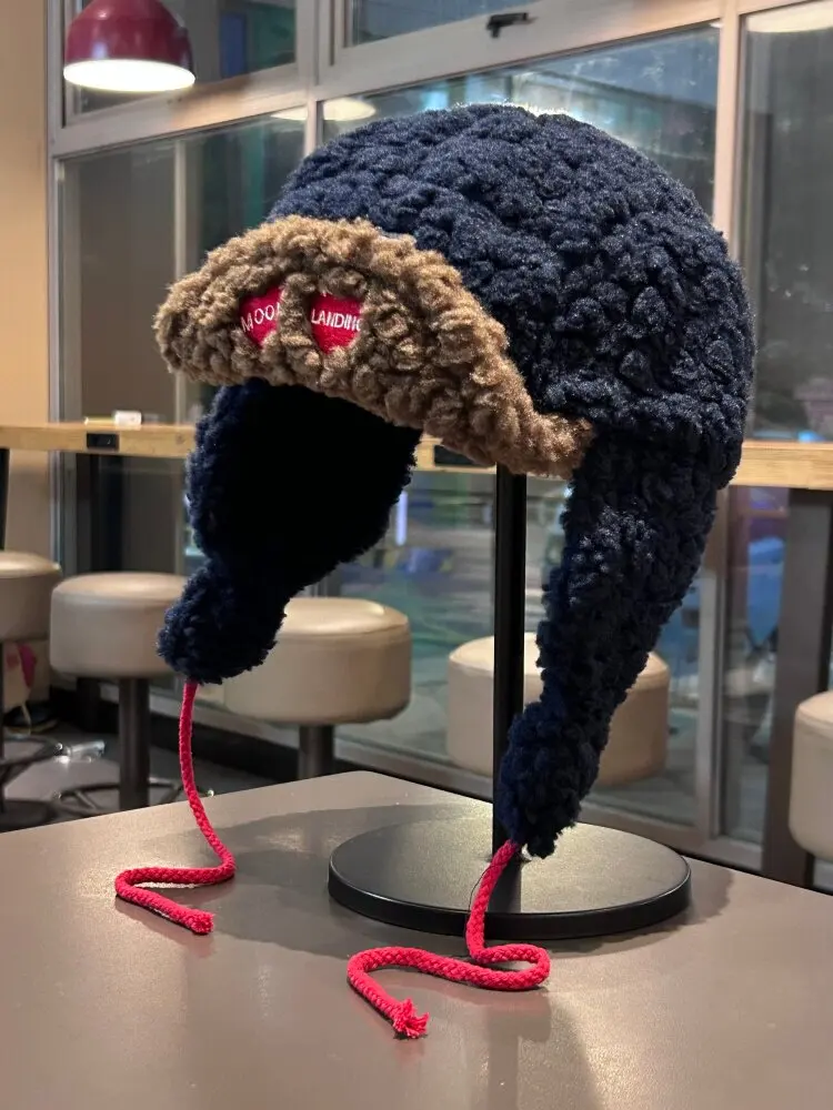 Winter lambswool lei feng hat - thickened, warm, earflap, versatile aviator hat