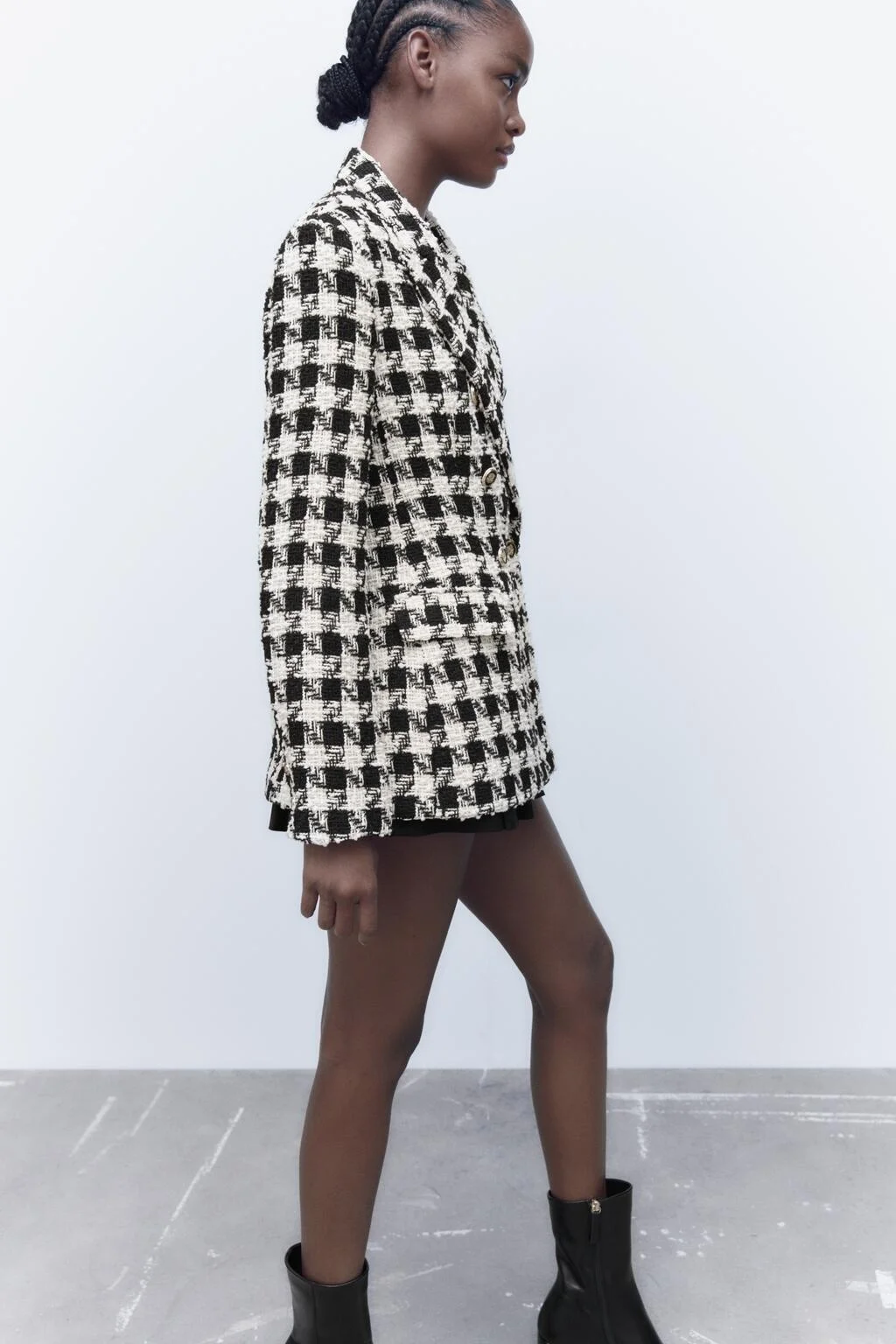 

Осенне-зимнее клетчатое пальто-пиджак женское, повседневное, универсальное, с длинными рукавами, на одной пуговице, удлиненное