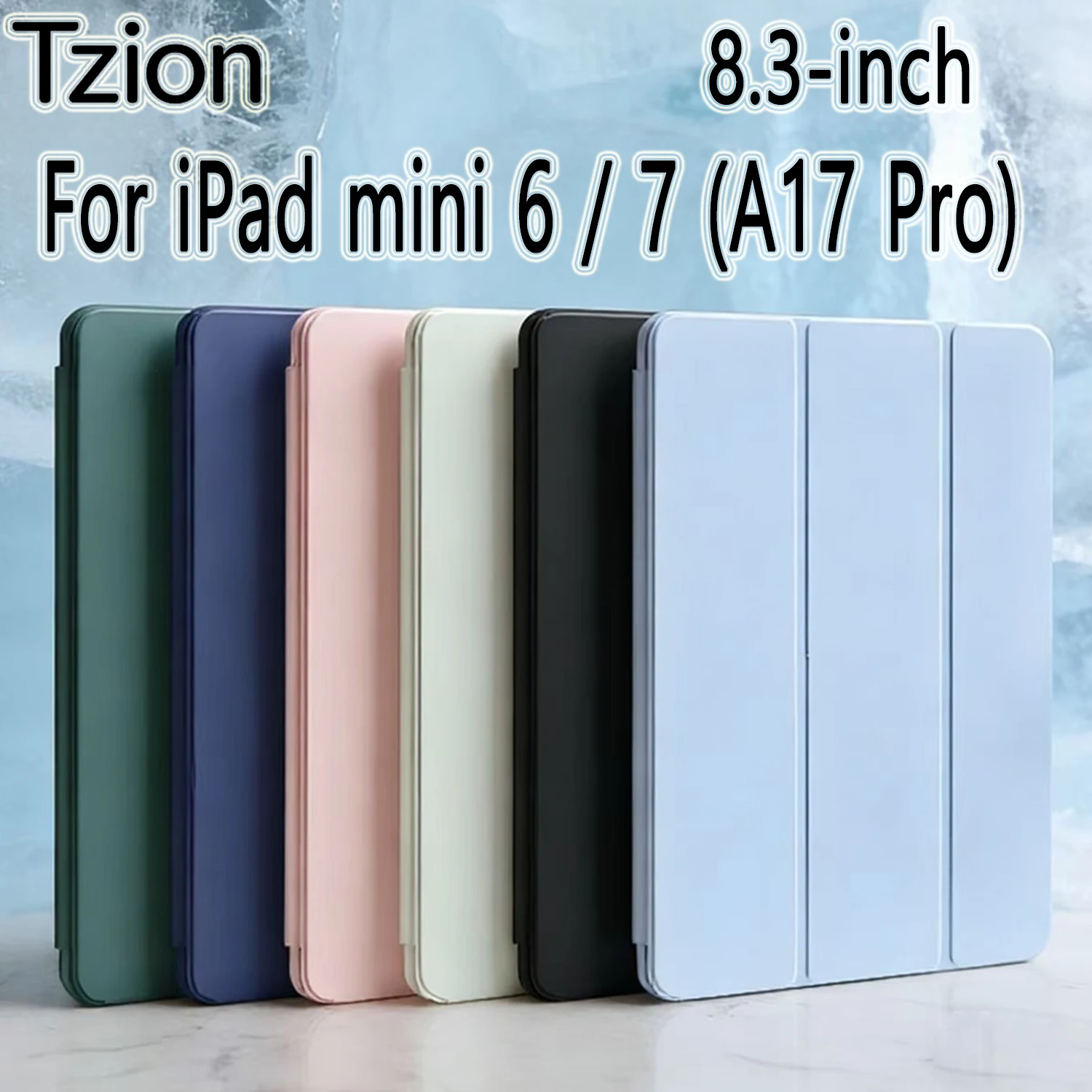 

For Apple iPad mini 7 (A17 Pro) 2024/ iPad Mini 6 2021 8.3-inch PU Leather Flip Smart Cover Magnetic Stand Case Auto Wake/Sleep