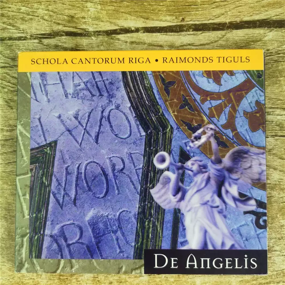 

CD Schola Cantorum Riga Raimonds TigulsDe Angelis, выпущенный в декабря 2001 года — альбом Cross-genre, который смешивает Gregorian Chants