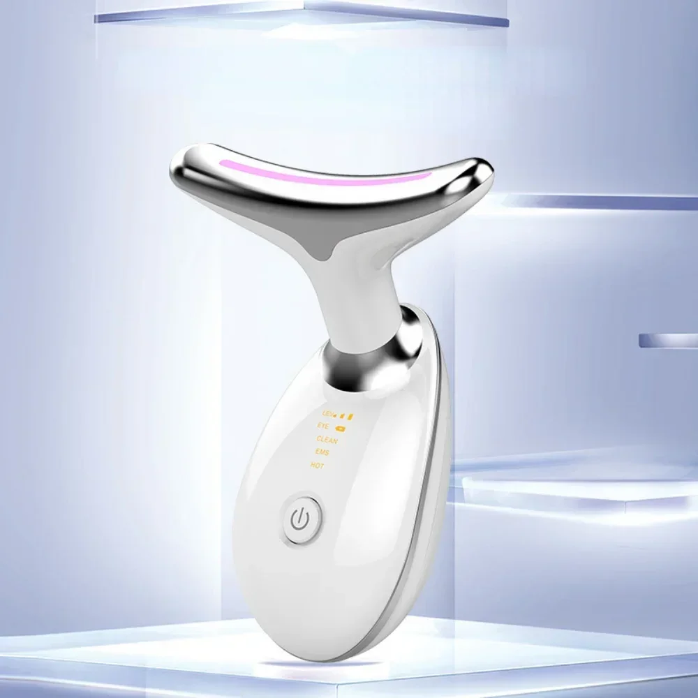 Anti-aging Neck Face Beauty Device 3 Colors LED Photon Therapy Skin Tighten Reduce Double Chin Anti Wrinkle Skin Care Tools