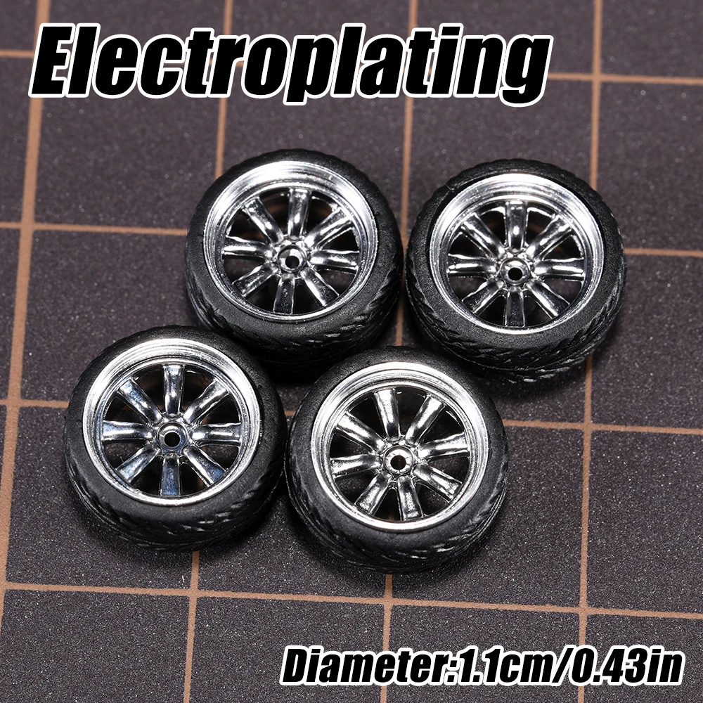 1/64 Modellauto-Räder 4er-Set - 11mm Durchmesser ABS-Gummireifen mit Bremsscheibe - Upgrade-Teile für Tomica Diecast-Fahrzeuge – Detail 23