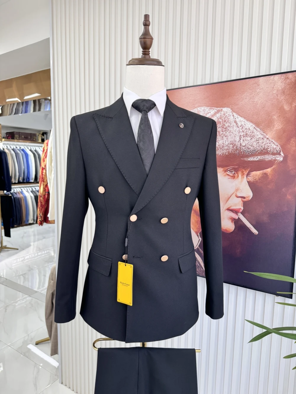 Handsome Double Breasted Suit Jacket Man Wedding Groom Sets New High Quality Men's Suits 2 Pieces Business Interview Outfit