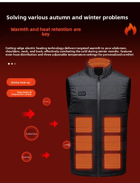 

New Color-Block Smart Heated Vest - Unisex Electric Heating Clothing for Women Warm Heated Jacket