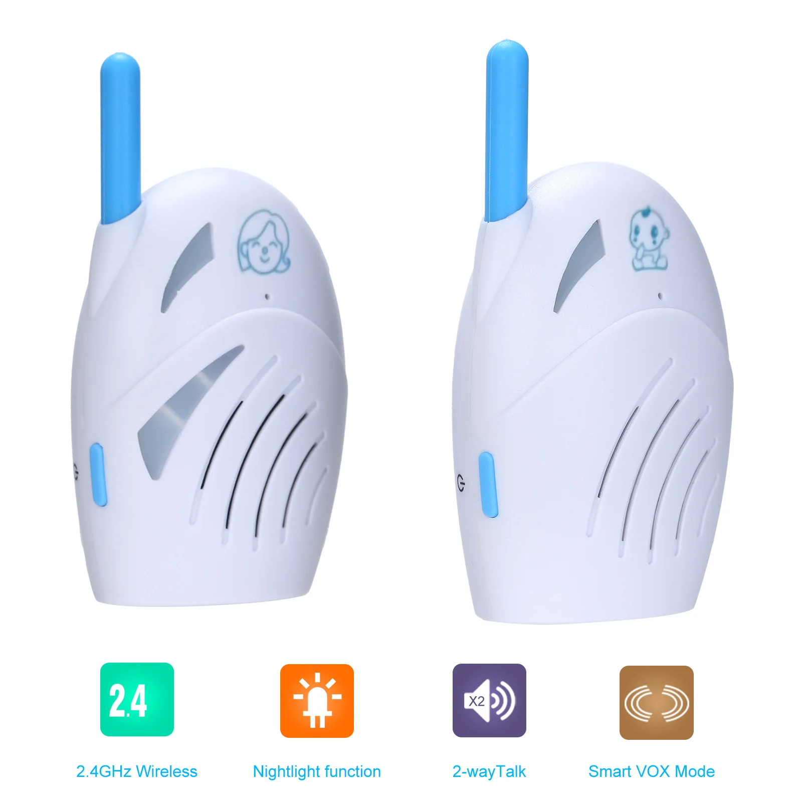 Baby Detectophone 2.4GHz Wireless 2 Way Intercom Crying Sound Alarm Child Detectophone for Home Wireless Monitor Security Camera