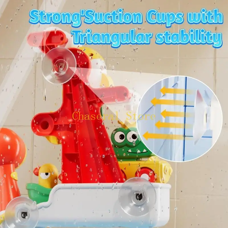 E7CE 4 In 1 Shower Toy Set For Children With Automatic Waterfall And Rotating Sun Wheel Shower Time