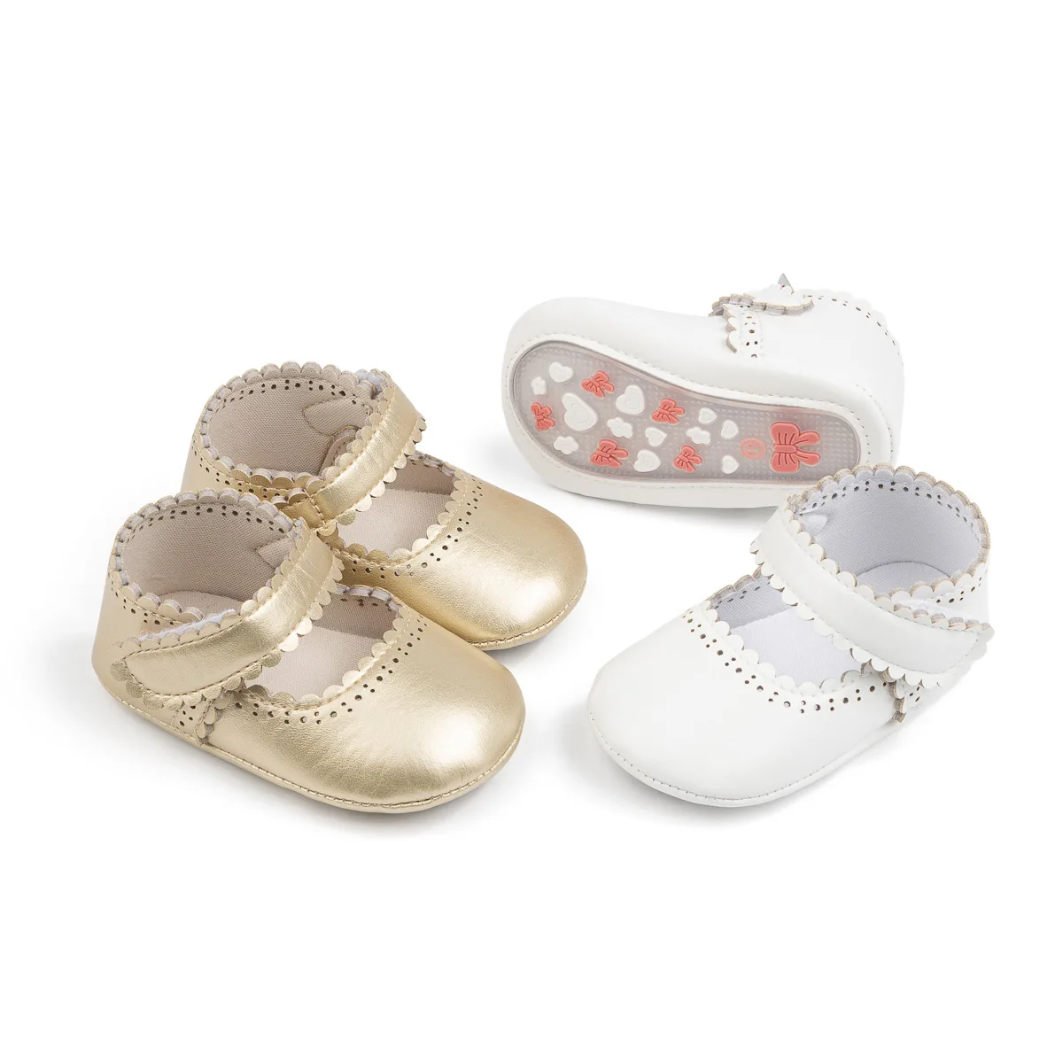 

Kids'Casual Shoes Toddler Solid Color PU Leather Fashion Autumn Shoes For Baby Breathable Anti-slip Gold White Size 11-13