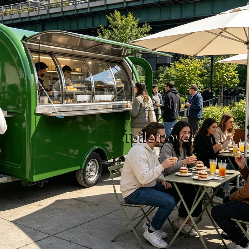 

Round Roof Beverage Food Cart Trailermobile Food Truck Trailer Fast Food Trailer Ice Cream Food Truck Made in China