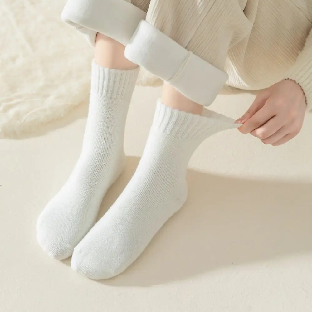 5Pairs Soft Short Tube Thicken Socks Sleeping Cute Girls Floor Socks Warm Hosiery Children's Winter Socks Children