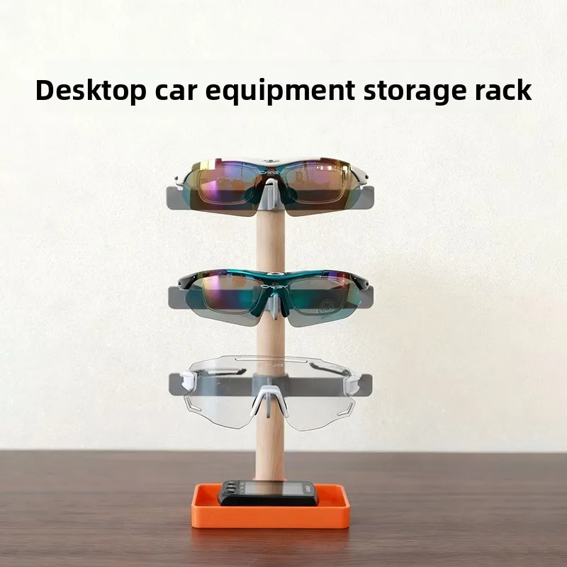 

Bicycle equipment solid wood storage rack riding helmet glasses desktop placement vertical adjustment rack riding accessories