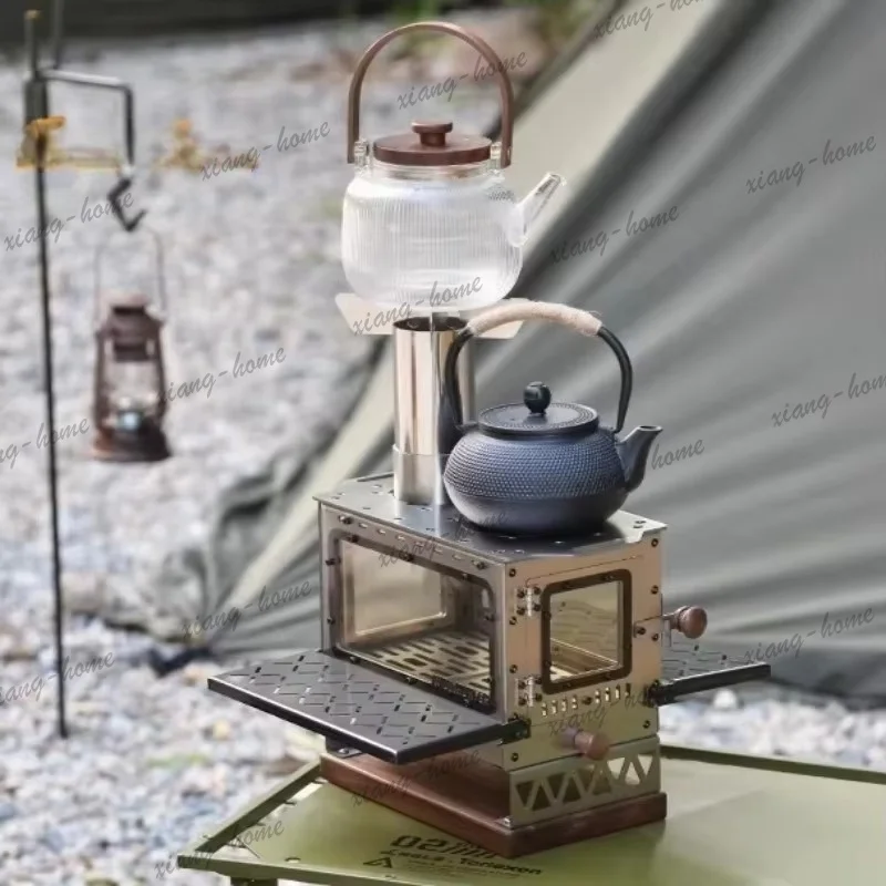 FG 2026 Mini Portable Stainless Steel Barbecue Grill Assemblable Outdoor Camping Stove For Small Tent 10L Capacity