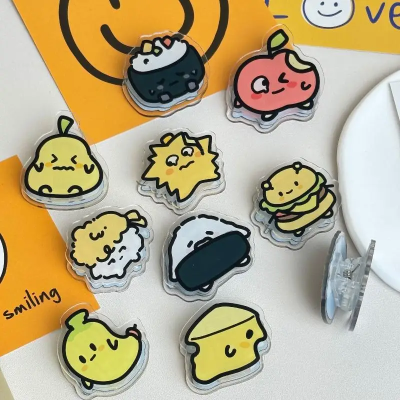 Cartoon Animal Fruit Binder Clips, Acrylic PP Dual Material Decor Paper Clamps, Multi-use Note & Snack Sealing Office Stationery