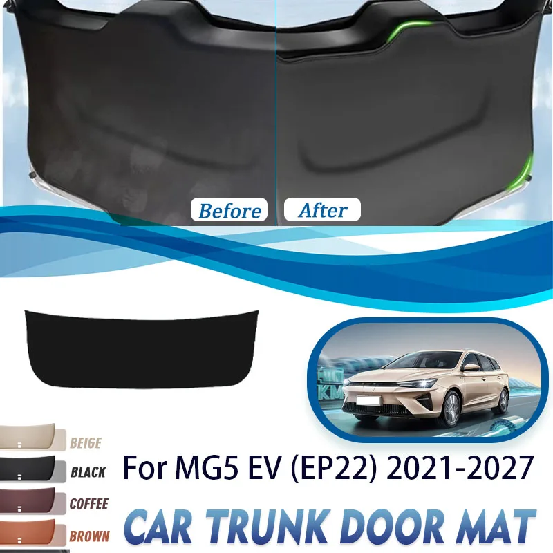 سيارة الجذع الباب الخلفي الوسادة ل MG5 EV Roewe Ei5 EP22 2021 ~ 2027 مكافحة القذرة عودة البضائع بطانة غطاء الباب الحصير الداخلية اكسسوارات السيارات