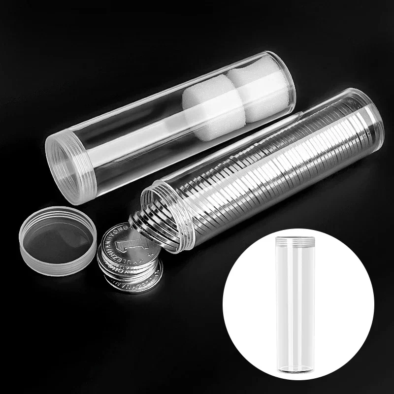 Tubo per riporre monete Capsule per monete Penny Organizzatore per monete per contenitori per tubi di protezione per la raccolta di monete