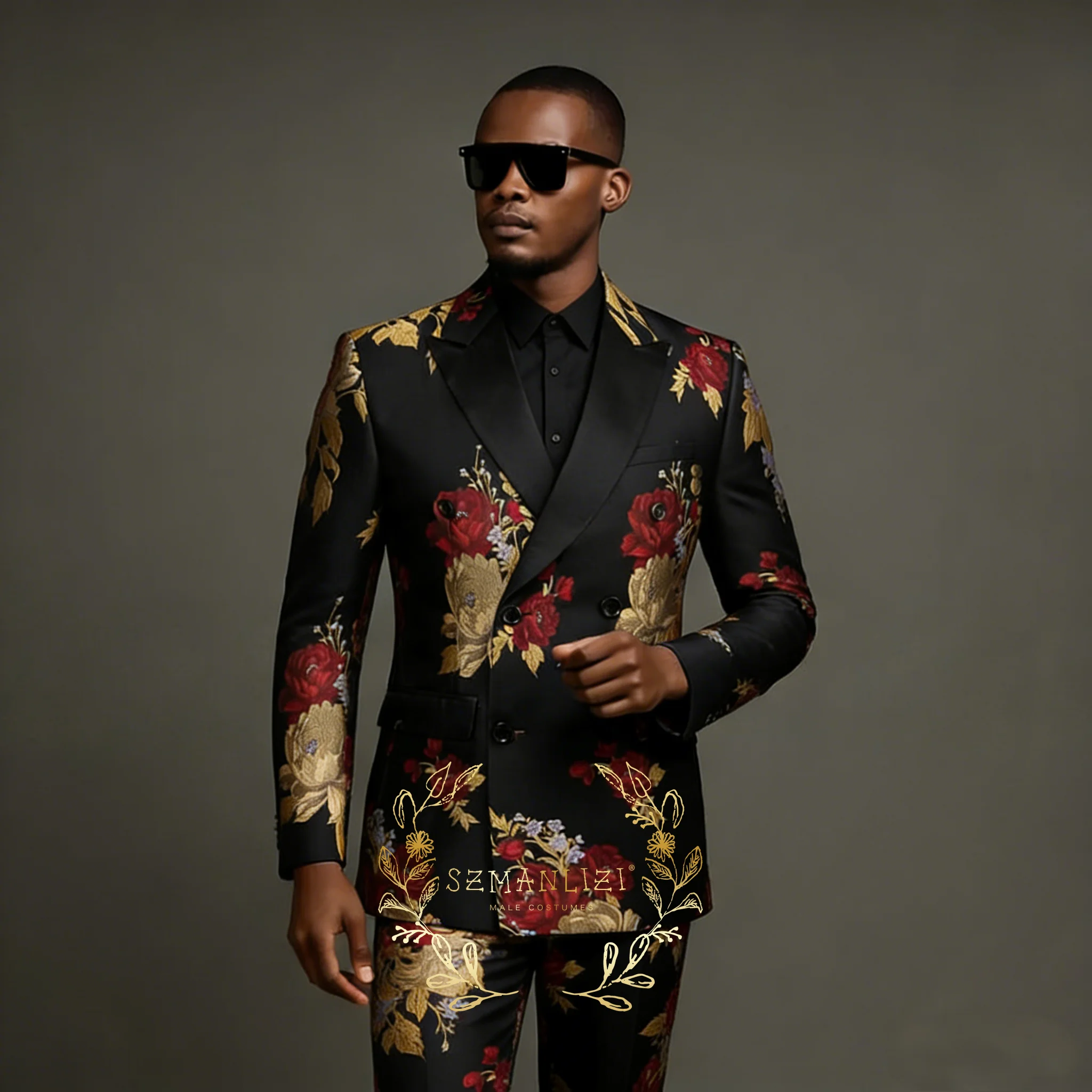 

Элегантные мужские костюмы с цветочным принтом, приталенные, двубортные, для торжественных мероприятий, свадебные смокинги для жениха, комплект из пиджака и брюк, костюмы для свадебных торжеств и для шаферов