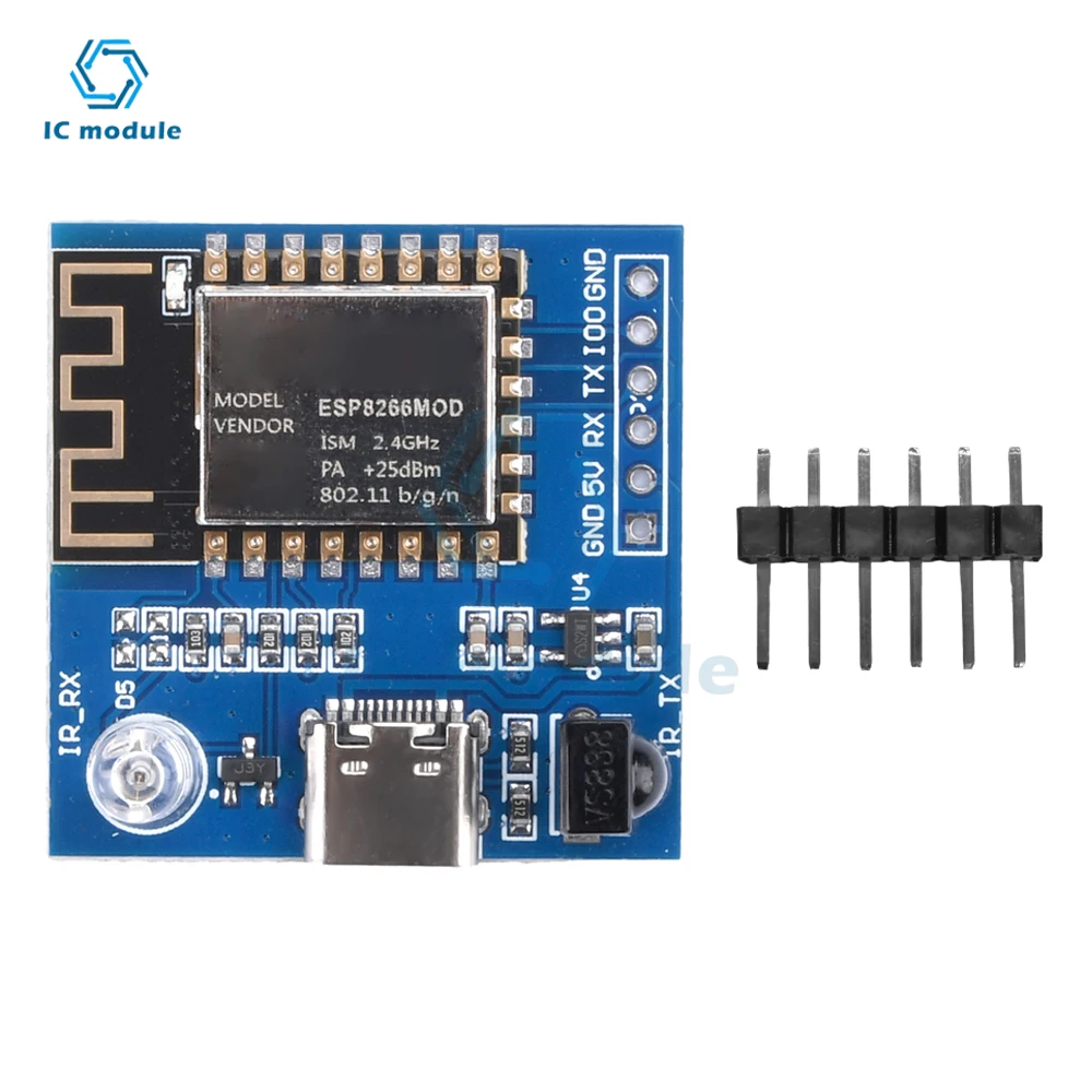 ESP8266 Infrared Emission And Reception NEC Command WIFI Transmission Module Development Board ESP-12F Module TYPE-C