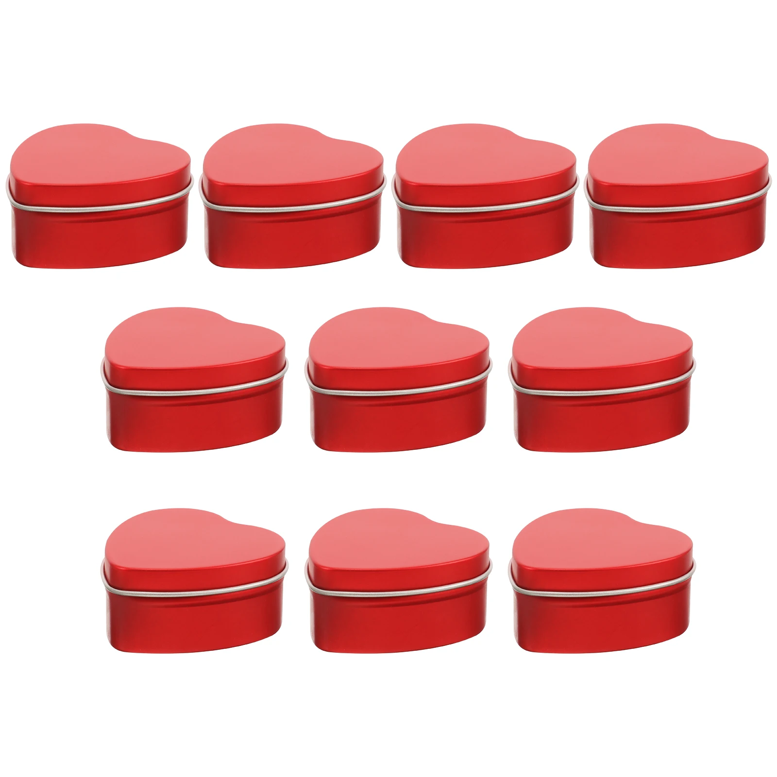 

10pcs Heart Shaped Candy Box Red Tinplate Storage Gift Wrapping Biscuit Containers Valentine Kids Present Packaging