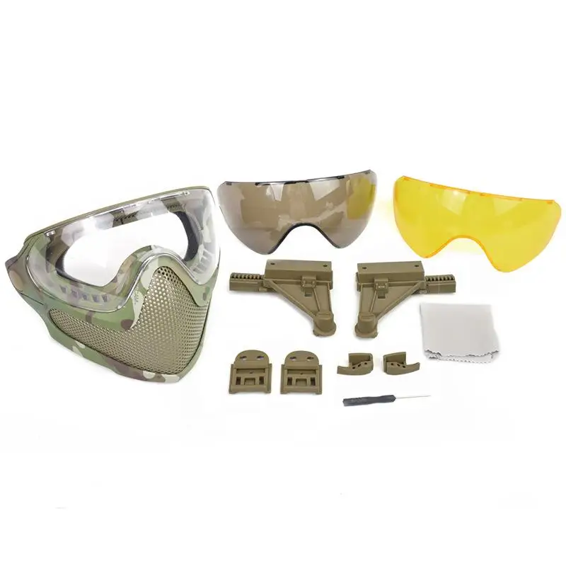 قناع الملاح التكتيكي، قناع شبكي فولاذي مطور، معدات حماية خوذة الوضع المزدوج