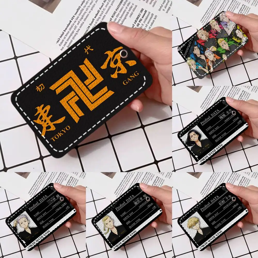 

Держатель для карт Anime T-Tokyo R-Revengers, подходит для кредитных карт, проездных билетов, прямоугольный брелок из мягкой кожи, защитный чехол для ключей