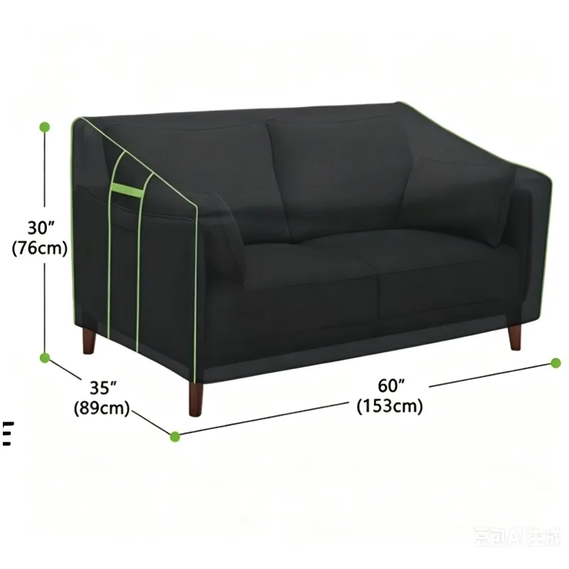 2-Seater Patio Sofa Cover Silver Coated Oxford Waterproof UV Dustproof Outdoor Furniture Protector