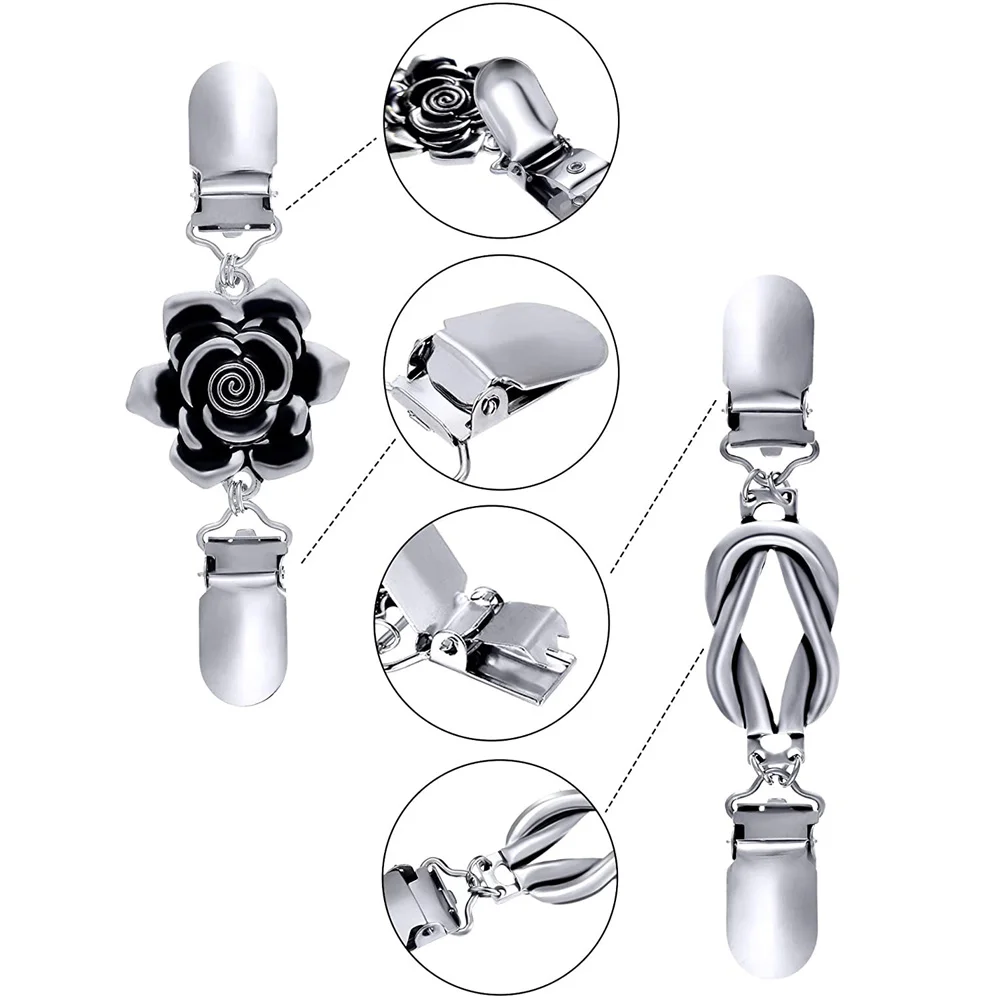 Vintage Sweater Cardigan Clip Duck-mouth Clips Beaded Pearl Pin Brooch Shawl Shirt Collar Buckles Charm Gift Clothing Decor 1PC