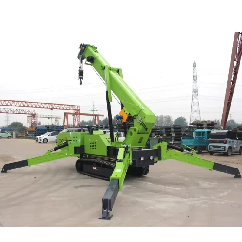 2 5 8 ton Indoor Outdoor Electric Telescopic Spider Crane Marked Crawler Hoist Hydraulic Telescopic Diesel Track Spider Crane