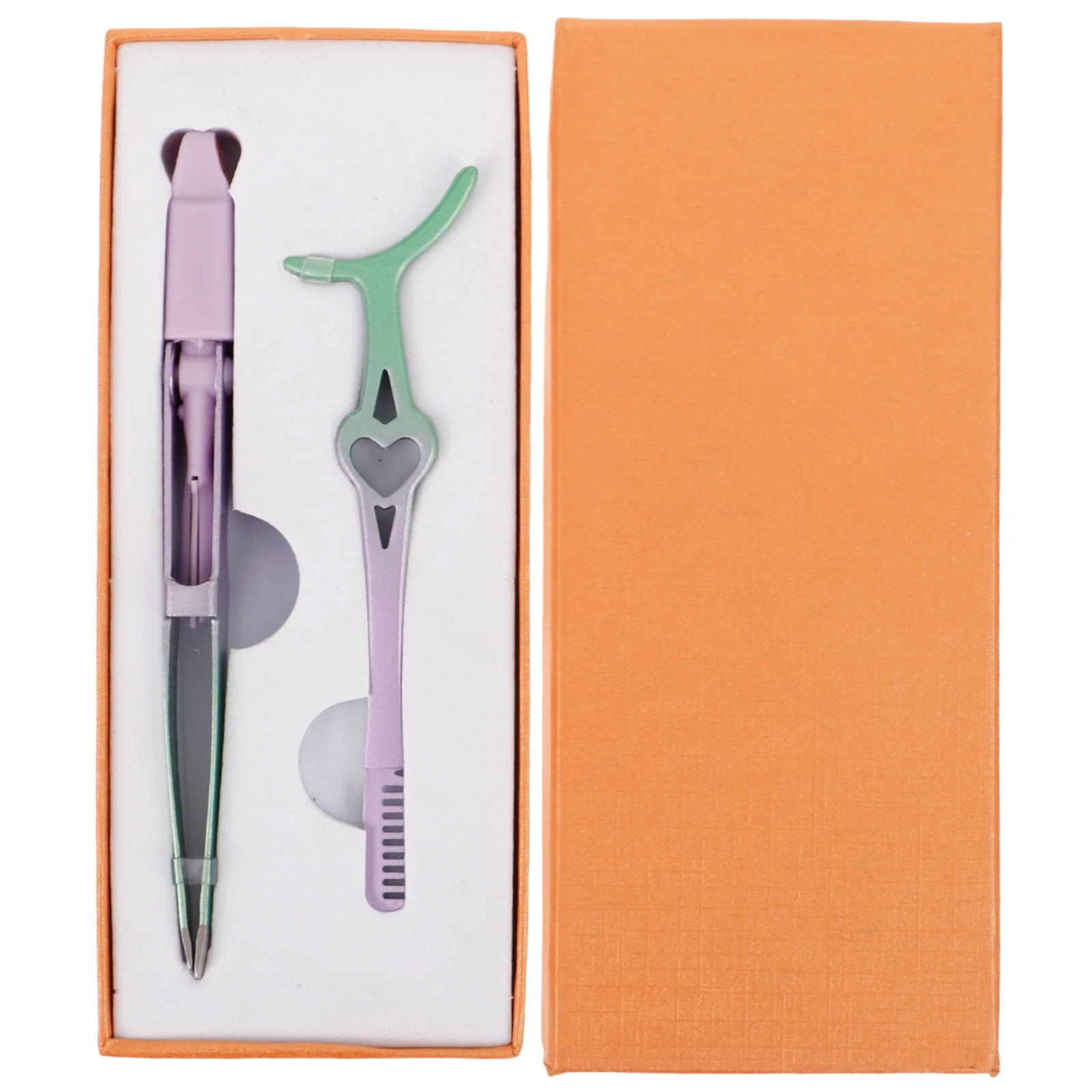 مجموعة واحدة من مشبك ملاقط الرموش من الفولاذ المقاوم للصدأ مع مشط أداة توزيع الرموش الاحترافية للوصلات