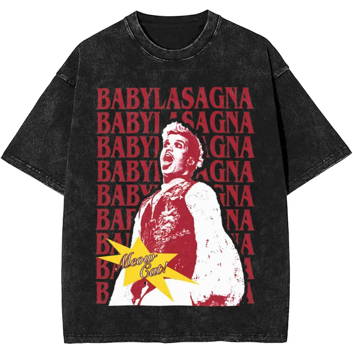 Baby Lasagna Croatia Eurovisions 2024 Apparel Washed T Shirts for Men Women Streetwear Hip Hop T-Shirt Summer Tees Short Sleeve