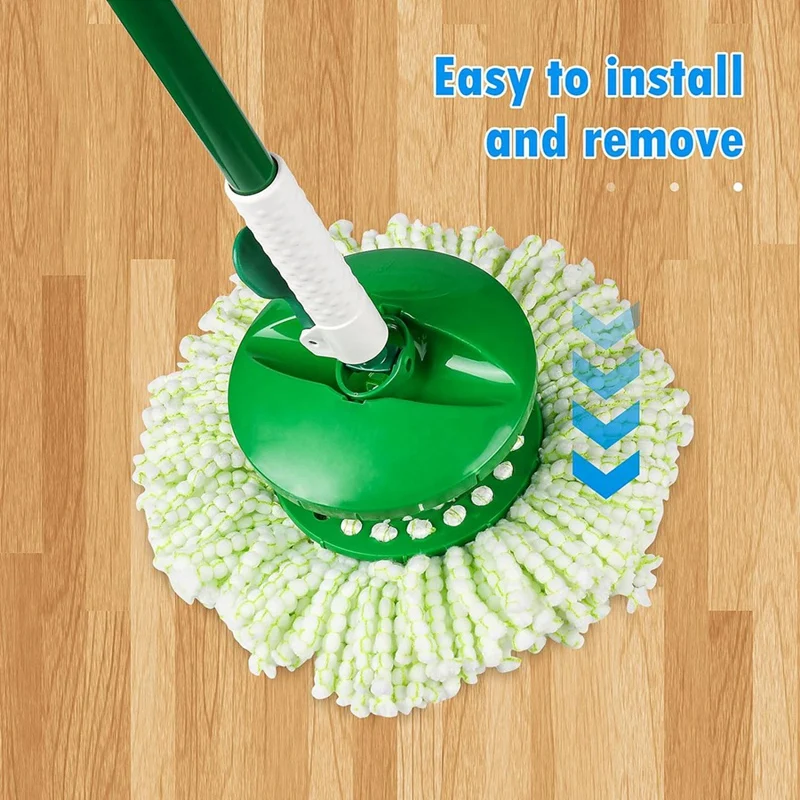 4 عبوات من رأس استبدال الممسحة الدوارة لنظام الممسحة الدوارة Libman Tornado، رأس ممسحة دوارة مستديرة كبيرة من الألياف الدقيقة