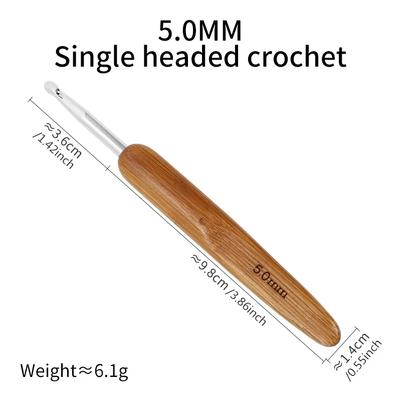 Dread Hair Crochet Hook 1 2 3 Hook Dreadlock Needles 1Pcs/Set 0.5Mm 0.75Mm Two Style Wooden Handle Crochet Needle image 3