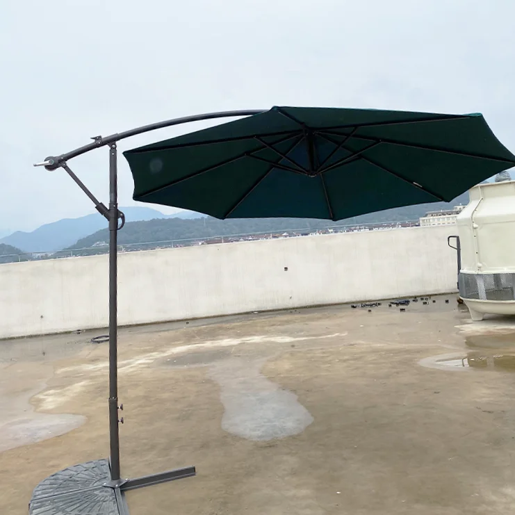 Spot Goods Modern Outdoor Sun Umbrella Solar Patio Banana Hanging Umbrella Parasol Garden Outdoor Furniture