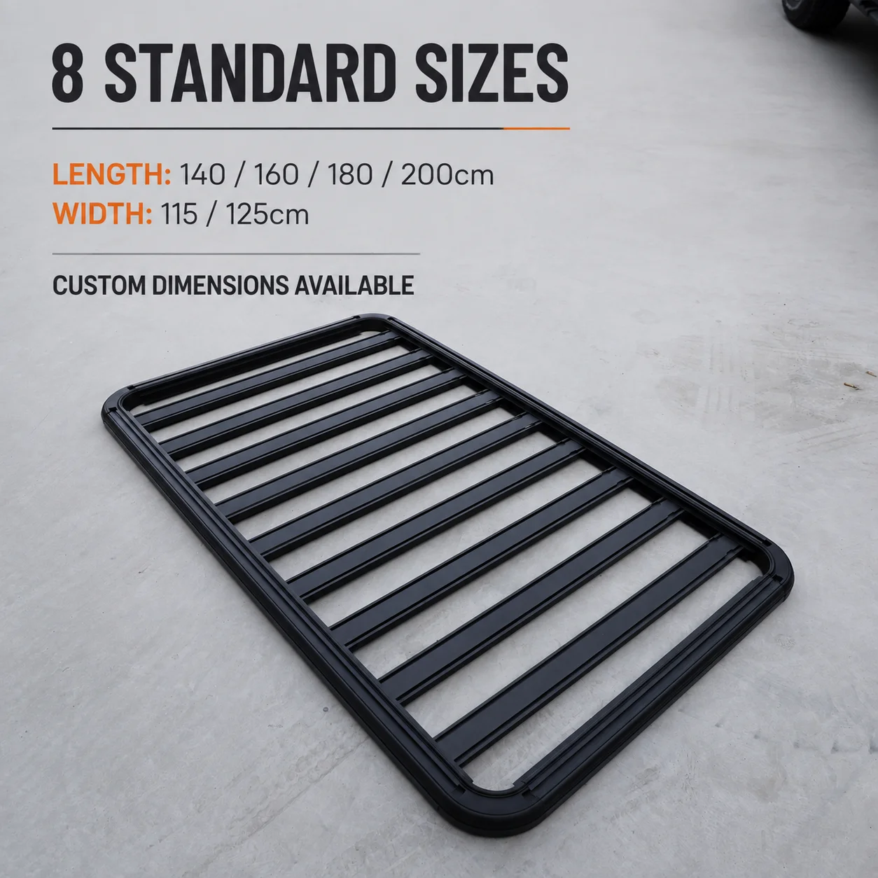 Crossbar-Free Roof Mount Cargo Rack - 5 Lengths (140-220cm) Clamp-on Installation, 201 Stainless Steel Screws, Expandable Slots