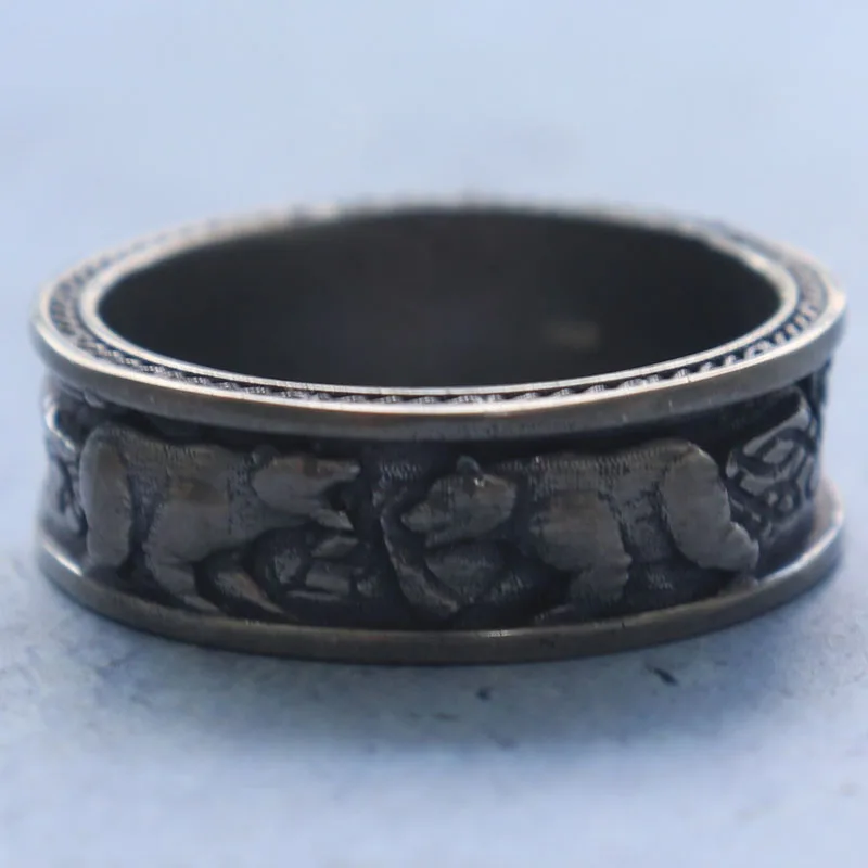 13g Frost Claw This Silver sculpts a Viking-inspired polar bear Mens Rings Customized 925 Solid Sterling Silver Many Sizes 7-12