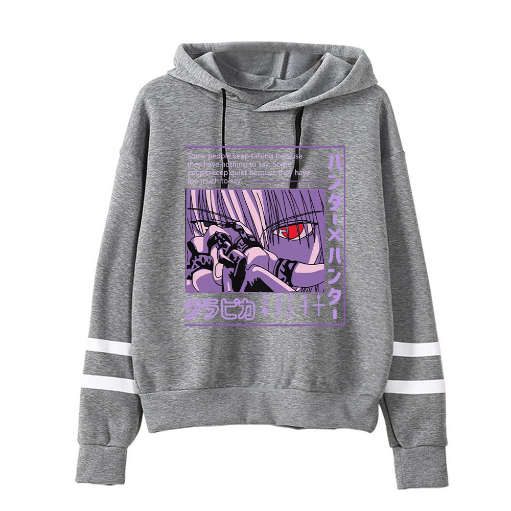 90s عادية مقنع البلوز المرأة انمي ياباني هنتر x هنتر الكرتون الجرافيك هوديي بلوفرات شتوية جديدة كم طويل بلايز #4
