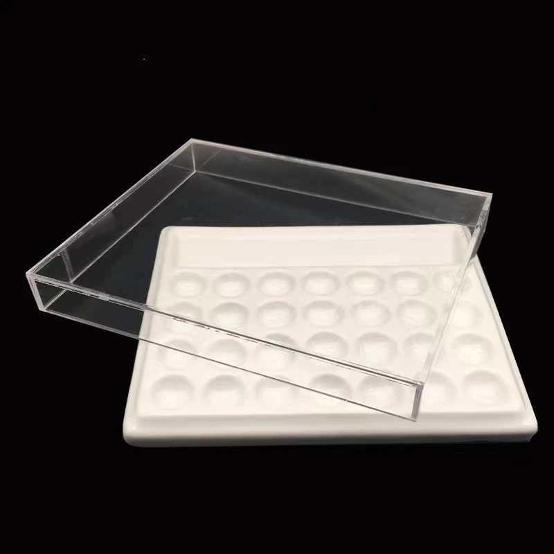 24 Holes Grooved Plate 12 Slots Ceramic Plate for Enamel of Porcelain Teeth in Lab