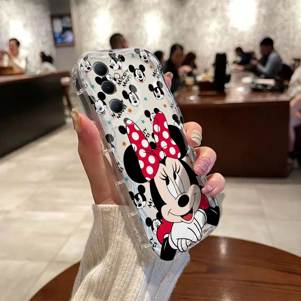 Disney Mickey Minnie 3D Wave Case For Samsung A73 A72 A71 A55 A54 A53 A35 A34 A33 A25 A24 A23 A15 A14 A13 A05 A04 4G 5G Cover