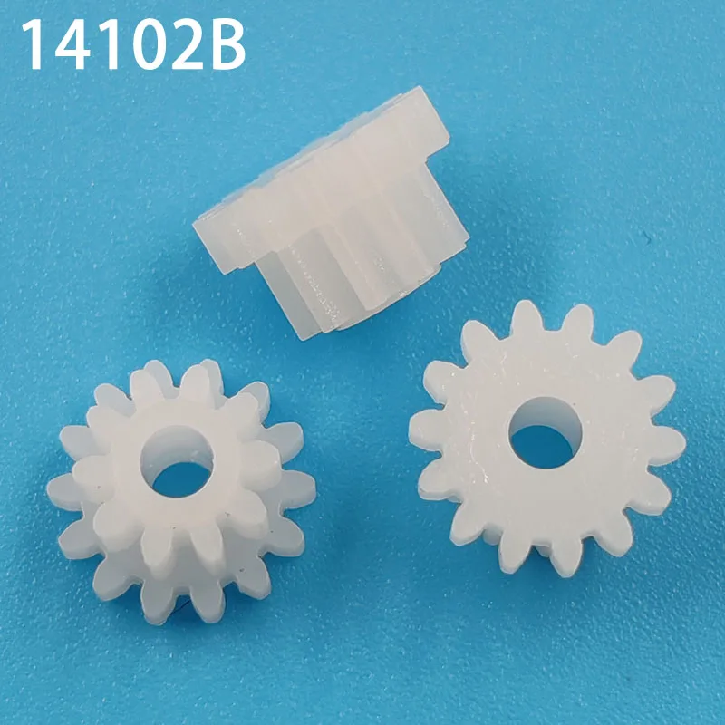 14102B 0.5M Double Plastic Gear 8MM Diameter 14 Teeth + 10 Teeth Double-layer Pinion Toy Accessories 14+10T 10pcs/lot