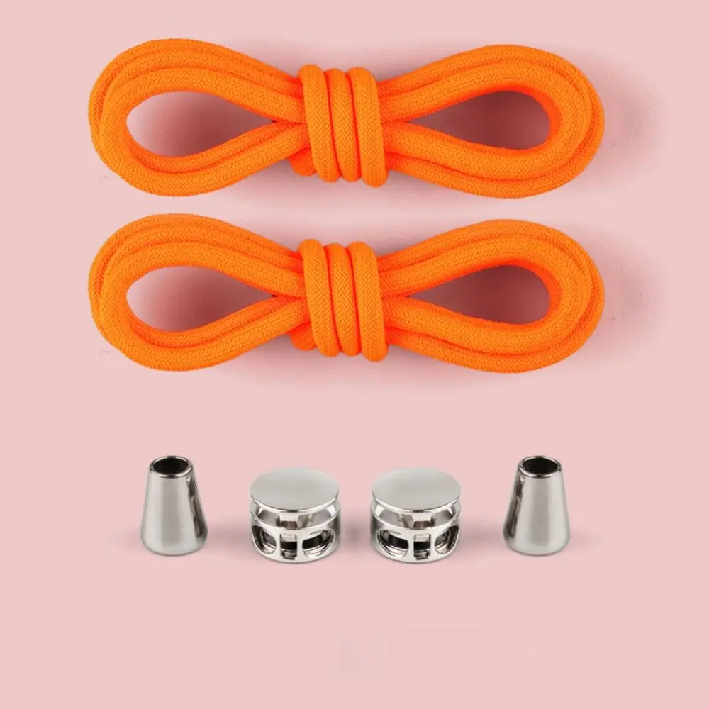 

1Pair Fashion Locking No Tie Shoelaces Man Women Rubber Bands Metal Lock Laces Stretching Sneakers Quick Shoelaces