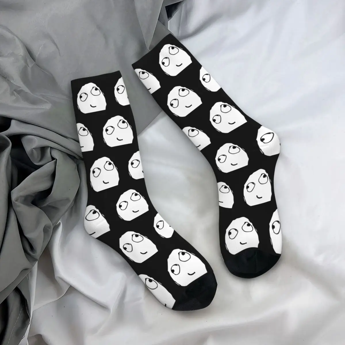 Happy Funny Men\'s Socks Harajuku Derp Face Meme Trollface Sock Polyester Rage Comic Funny Anime Skateboard Women Socks Summer