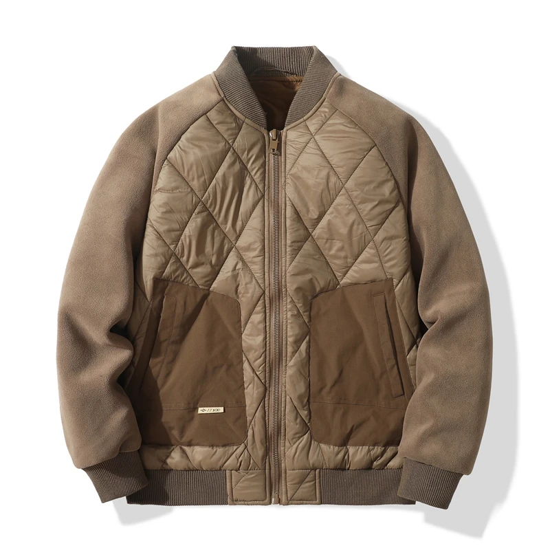 

Повседневная новая униформа, топы с бейсбольным воротником, осень-зима, мужская ветрозащитная куртка, теплое пальто с v-образным вырезом, однотонные парки, кардиган, пальто