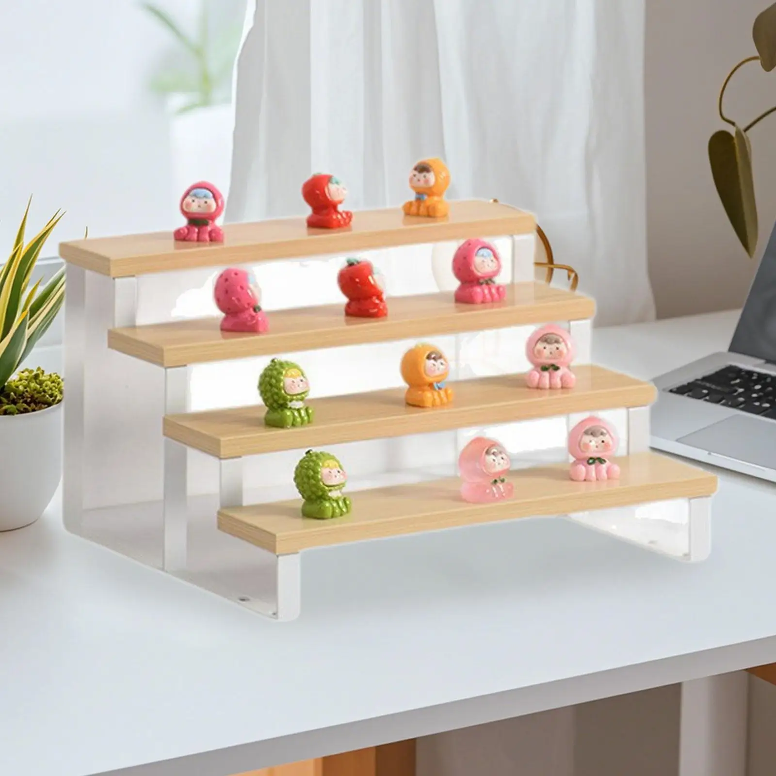 

4 Tier Riser Display Stand Perfume Rack Cabinet Organizer Vase Rack Cupcake Dessert Stand for Action Figures Makeup Perfumes