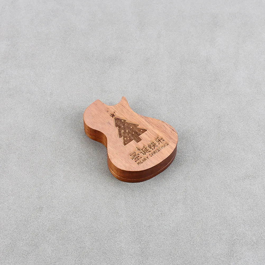 

Wooden Creative Shaped Storage Organizer For Guitar Ukulele Picks Natural Wood Grain Professional Pick Holder Case