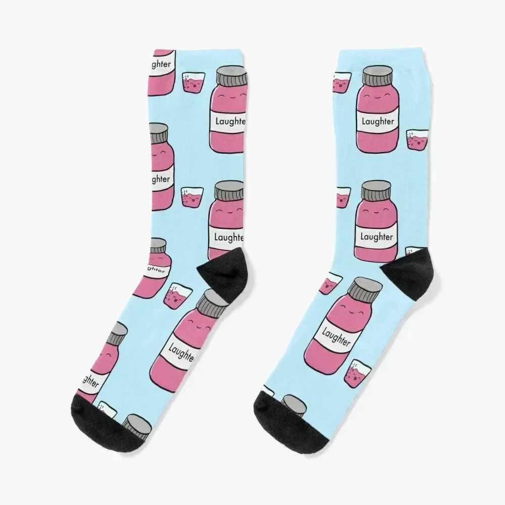 

Laughter is the Best Medicine Socks japanese fashion christmas stocking Antiskid soccer Thermal man winter Socks Men Women's