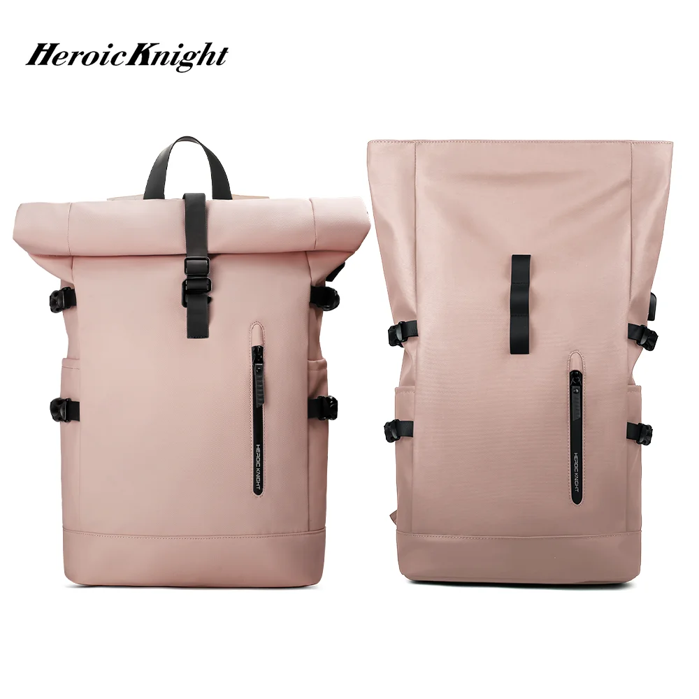 Heroic Knight Business Travel Backpack for Women Roll-top Laptop Backpack Waterproof USB Expandable Men Weekend Hiking Racksack